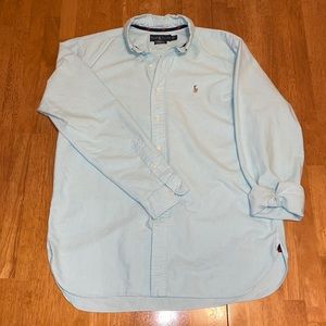 Ralph Lauren Polo Men’s Large Classic Fit Baby Blue Long-Sleeved Button-Up Shirt